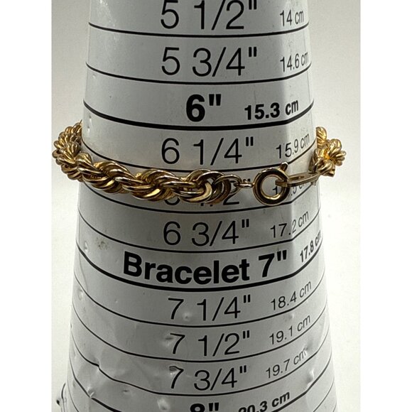 Twisted Rope Gold-Tone Bracelet With Hook Closure - Picture 2 of 5